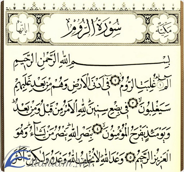 فضل قراءة سورة الروم