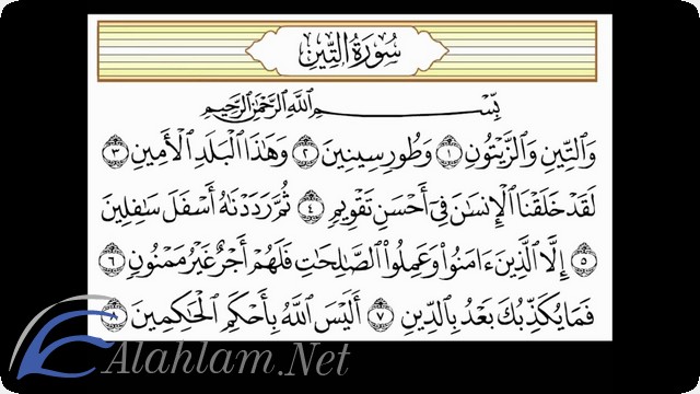 فضل قراءة سورة التين