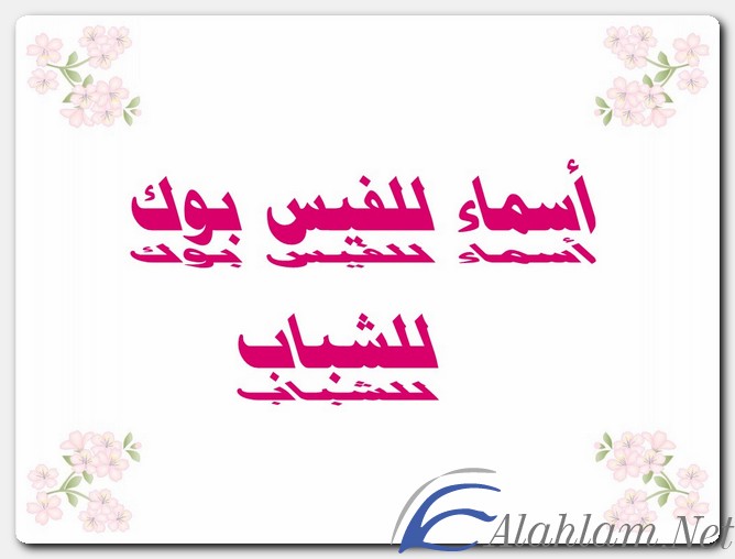 أسماء للفيس بوك للشباب